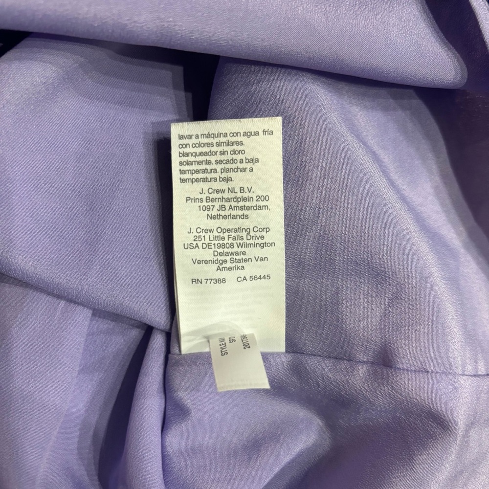 💙 J.Crew Puff-Sleeve Crinkle Chiffon Top – Rose Vines | Size S - Picture 7 of 8